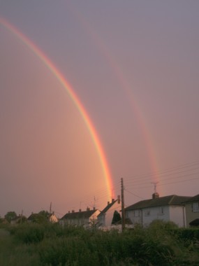 Right side of sunset rainbow