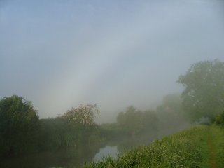 Fogbow from a canal bank