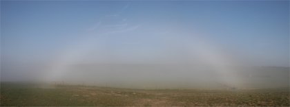 Top of fogbow with higher sun