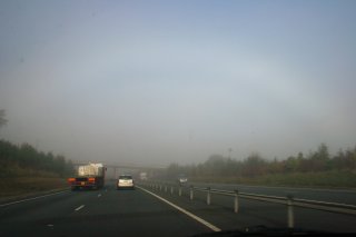 Fogbow over a highway