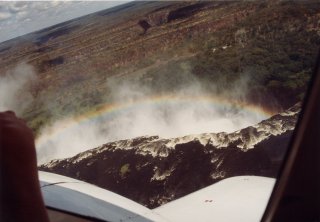 Victoria Falls rainbow from the air