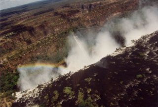 Section of Victoria Falls spraybow